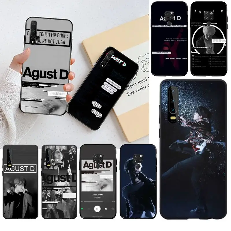 Горячая Распродажа роскошный чехол Agust D DIY для телефона Huawei P40 P30 P20 lite Pro Mate 20 P Smart