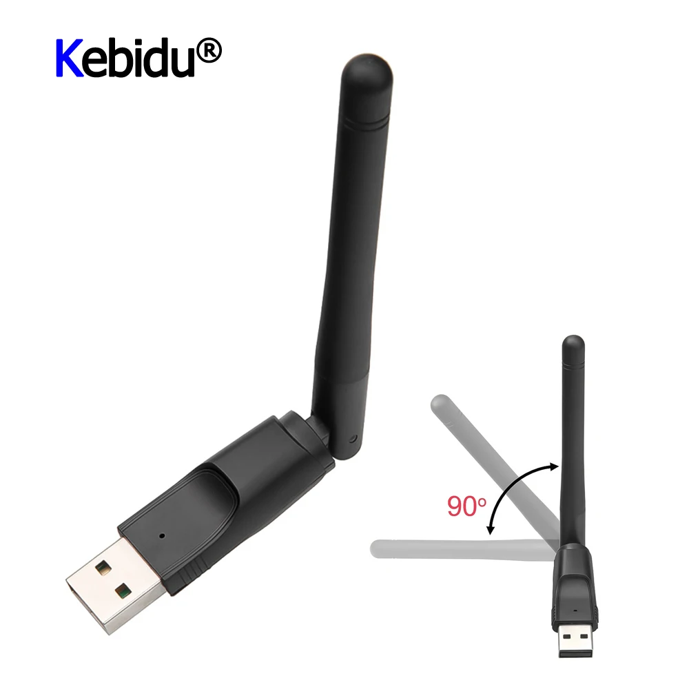 Kebidu USB 2.0 WiFi Wireless Network Card 150M 802.11 b/g/n LAN Adapter with rotatable Antenna for Laptop PC Mini Wi-fi Dongle