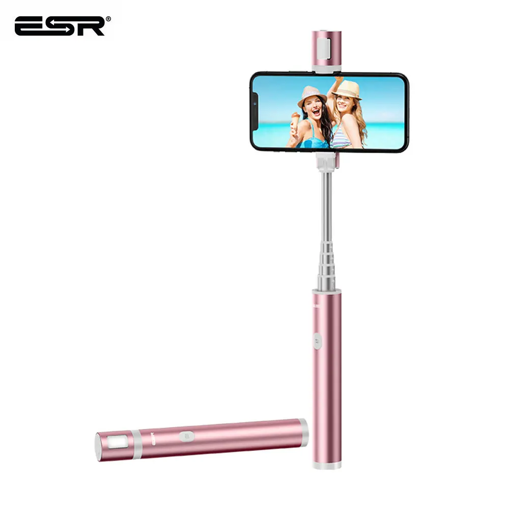  ESR Bluetooth селфи палка пульт дистанционного управления со светодиодной подсветкой для живой камеры селфи ручная палка для iPhone Samsung XIAOMI Andr…