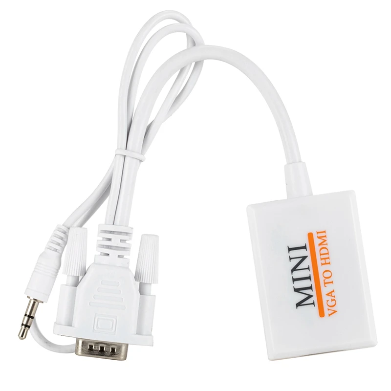  Mini Vga a Hdmi 1080P Hd Tv Hdtv Av Pc Video Audio Cavo Adattatore Del Convertitore