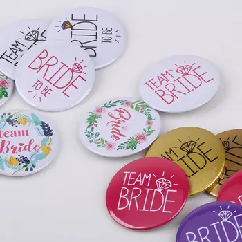 

Wholesale 100Pcs/Pack Bride To Be Badge Bachelor Party Team bride Decoration Hen Party Bridal Shower Supplies