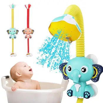 

Kids Shower Bath Toy Electric Durable Bath Shower Head Spout Rinser Elephant Water Pump Bathing Doll Toys For Children