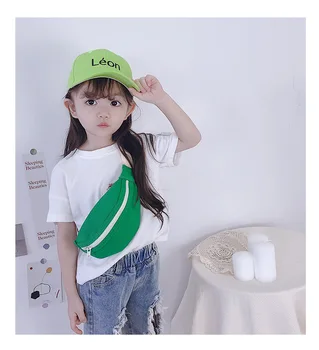 

Cute zipper Children's Fanny Pack Girls Waist Bag Plush Belt Gradient solid Color Chest Bag Cartoon Coin Purse Travel Chest Bag