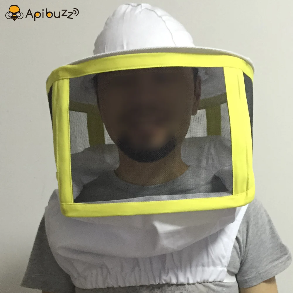 Apibuzz Square Folding Bee Keeping Veil Hats with Round Head Apiculture Beekeeping Farm Equipment Supplies Fishing Anti-Insect