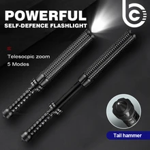 

Telescopic Baton self defense Most Powerful Led Flashlight Xhp70 Tactical Flashlight 18650 Rechargeable 4core defense Hand light