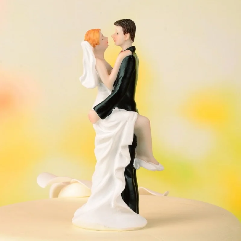 Романтическая Статуэтка невесты и жениха с визуальным прикосновением, забавная Свадебная Статуэтка для украшения свадебного торта - Цвет: M