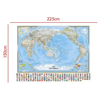 

Non-woven Waterproof World Map 150x225cm The World Physical Map With Vegetation Cover Rate And Population Density For Education
