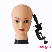 55cm Bald Mannequin Head With Clamp Cosmetology Manikin Head For Makeup Practice Female Maniqui Head For Wig Making Hat Display