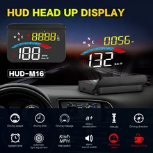 Nieuw M16 Gps Snelheidsmeter Head Up Display Gps Hud Meters Windsheild Projector Met Kap Vermoeidheid Rijden Herinnering Auto Elektronica