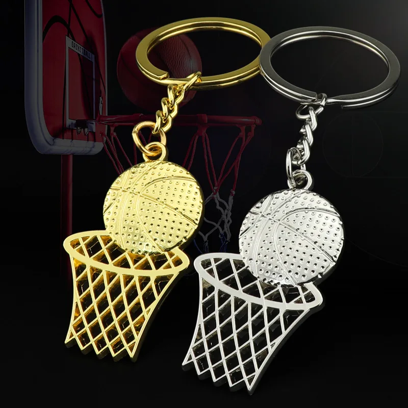 

FREE SHIPPING 100pcs/lot 2020 New Metal Basketball Keychains Zinc Alloy Basketball Three Point Shot Keyrings Sports Gifts
