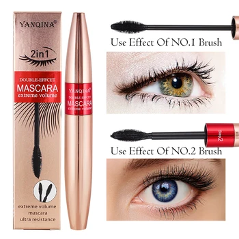 

YANQINA 4D Silk Fiber Lash Mascara Waterproof Rimel Mascara For Eyelash Extension Black Thick Lengthening Eye Lashes Cosmetics