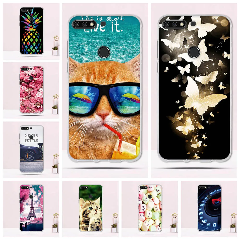 

Silicone Case for Huawei Y7 2018 Case Back Cover for Huawei Honor 7C 5.7'' Phone Cover Y7 Prime 2018 Case For Huawei Y7 Pro 2018
