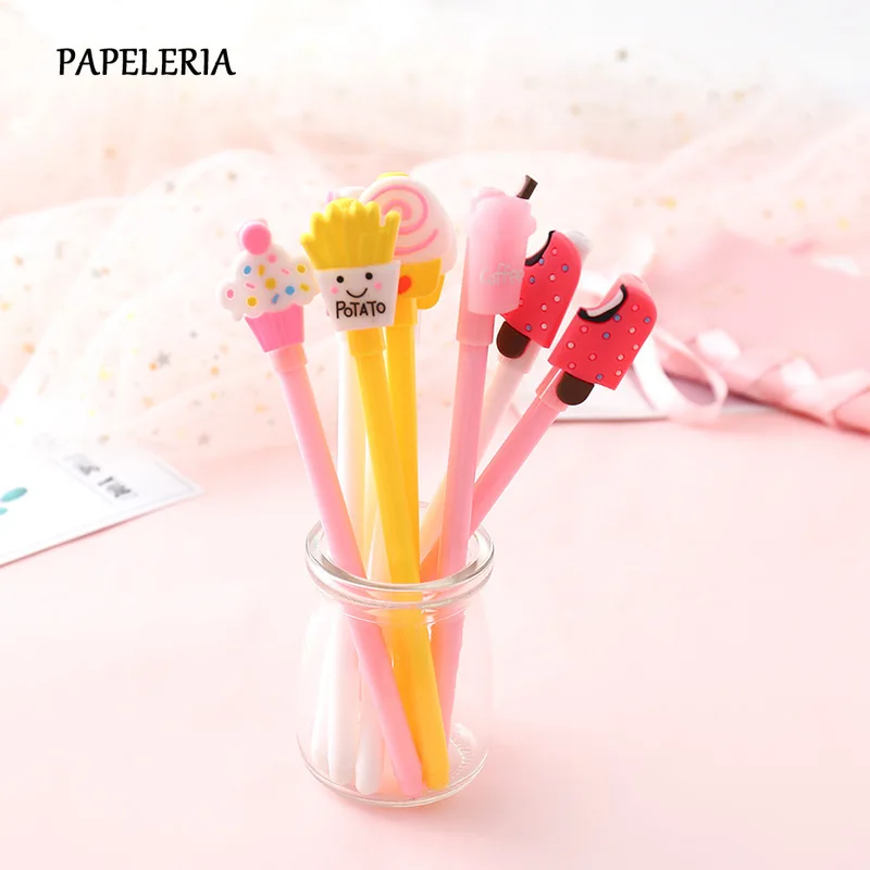 12 шт./компл. гелевая ручка для мороженого фри нейтральная Kawaii школьные