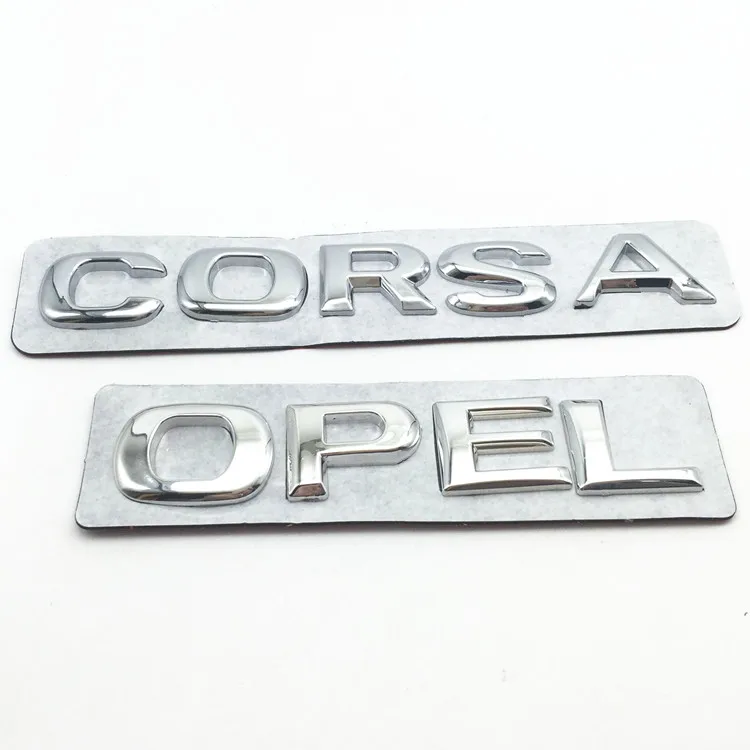 

Opel Corsa Plating ABS Chrome Car Styling Auto Accessories Auto Car Rear Trunk Number / Letter Logo Badge Emblem Stickers Decals