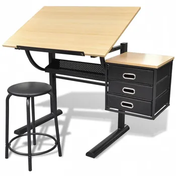 

Drawing Table And Stool Set Easel-Stand Art-Supply Sketch-Drawing Artist Tabletop Adjustable For Studying And Technical Drawing
