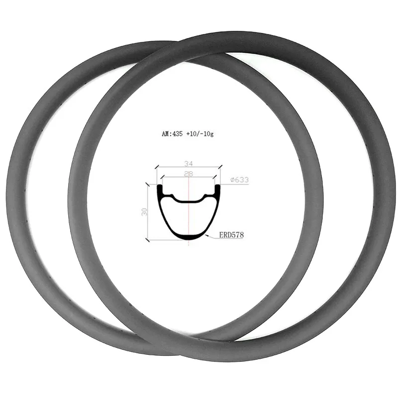 Графен 29er карбоновый mtb дисковый обод AM 34x30 мм бескамерный велосипед 29 гоночный велосипед Горный велосипед обод 435 г ERD 578 мм