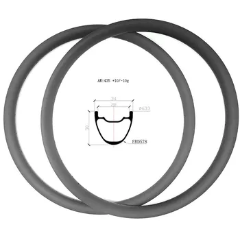 

Graphene 29er carbon mtb disc rim AM 34x30mm tubeless hookless bike 29 race bike wheel Mountain bicycle rim 435g ERD 578mm