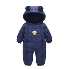 Snowsuit Baby clothes Snow wear Cotton Padded One Piece Warm Outerwear Overalls Romper Kids Winter Jumpsuit Newborn Parkas