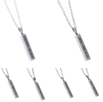 

KPOP Necklace Bangtan Boys Jimin JIN J-Hope Suga Steel Pendant Chain Choker Necklace Men Women Jewelry Collier