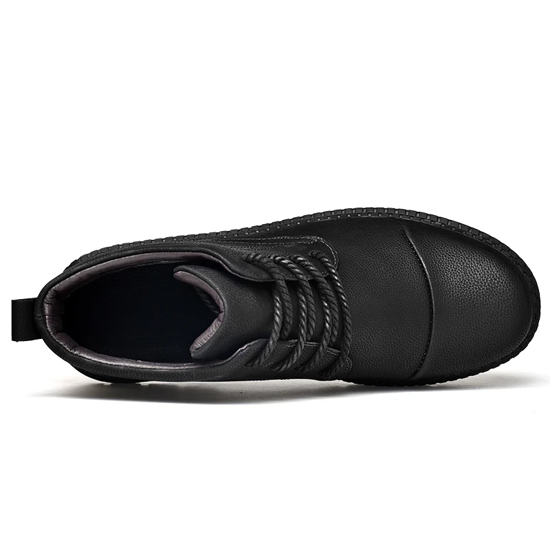 Зимние теплые мужские ботинки из натуральной кожи; короткие плюшевые ботильоны в байкерском стиле; брендовая модная обувь высокого качества; мужские ботинки; размеры 38-44*18908