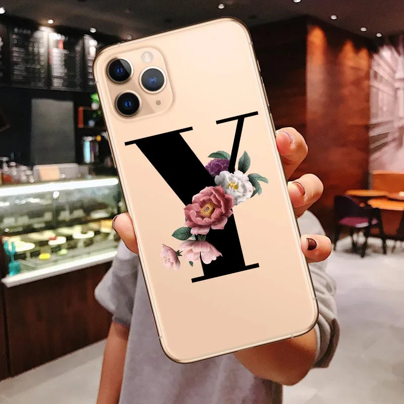 TPU Чехол для телефона для iphone 11 Pro Max Initial 26, мягкий силиконовый прозрачный чехол с цветами для IPhone X XR XS MAX 6 6s 7 8 Pus - Цвет: TPU