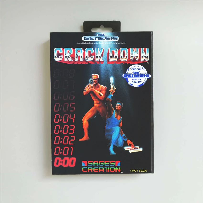 

Crack Down - USA Cover With Retail Box 16 Bit MD Game Card for Sega Megadrive Genesis Video Game Console