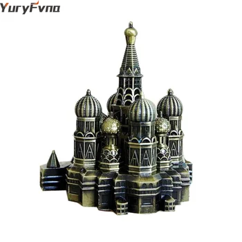 

YuryFvna Metal Kremlin Figurine Retro Bronze Moscow Building Model Statue Living Room Vintage Home Desktop Decoration Gift