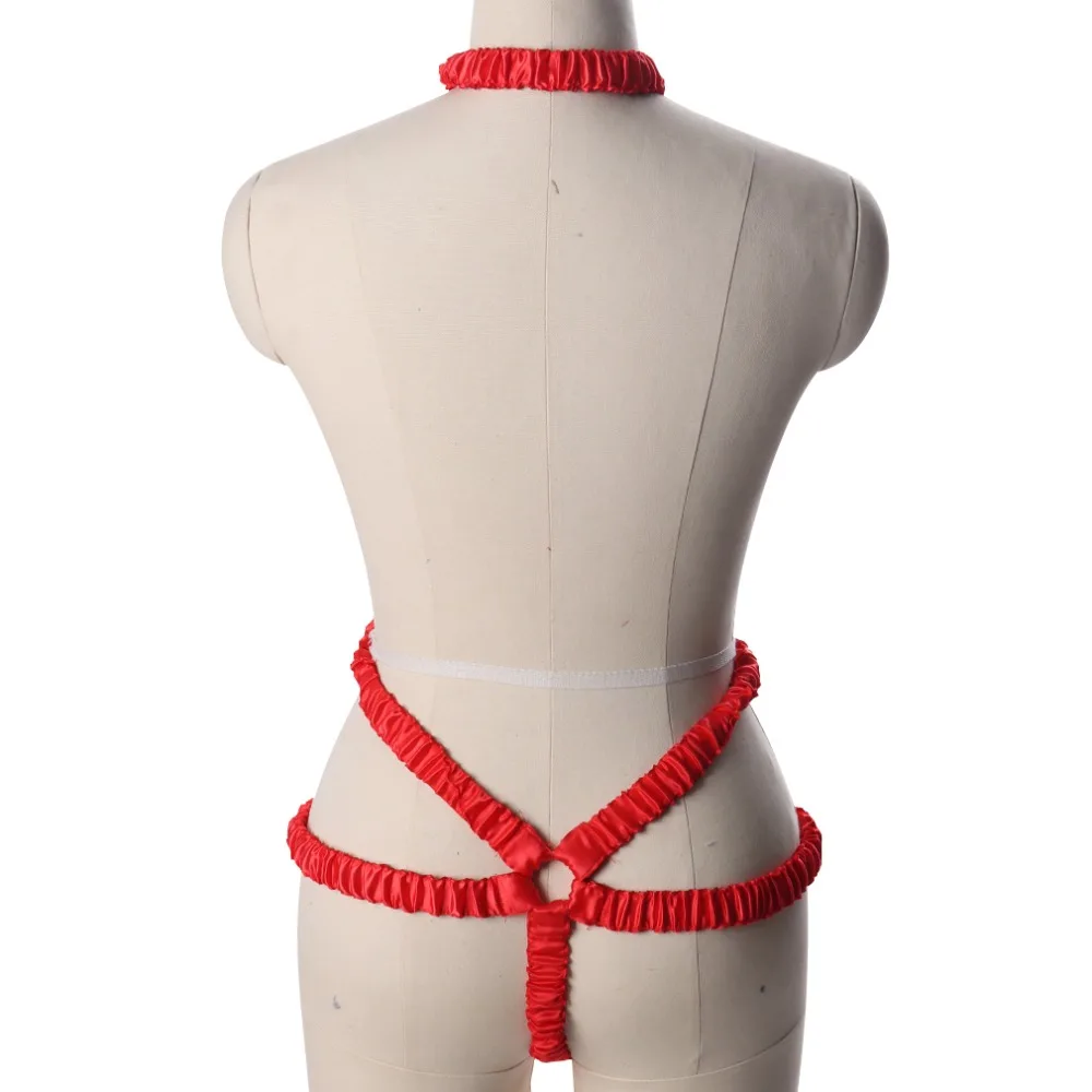 Full Body Harness Lingerie Top Neck Strap Elastic Women Panties Goth Punk Garter Belts Suspender Bedroom Party Bondage Bralette