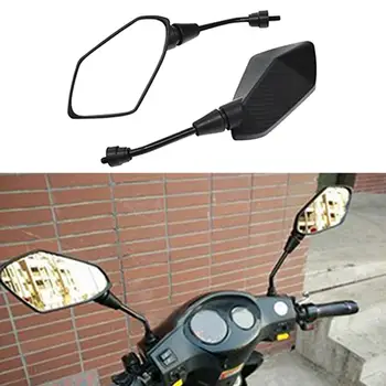 

SEMSPEED Motorcycle 8mm 10mm Carbon Fiber Mirror Scooter E-Bike Rearview Mirrors Electrombile Back Side Convex Mirror For adv150