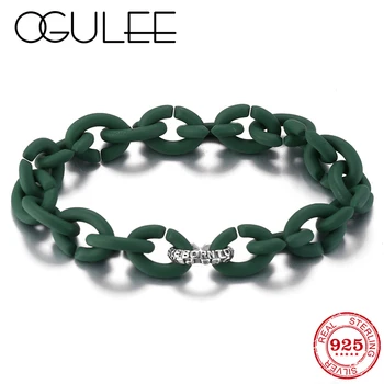 

Silver Round Charm Letter Bead Charm Bracelet SeaGreen Hard Rubber X Bracelet Women Charm Jewelry Friendship Bracelets Gift