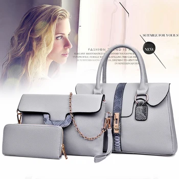 

3pcs Women Bag Handbags Female Tote Bags For Women Soft Leather Shoulder Crossbody Bag Clutch Purse Ladies Hand Composite Bag