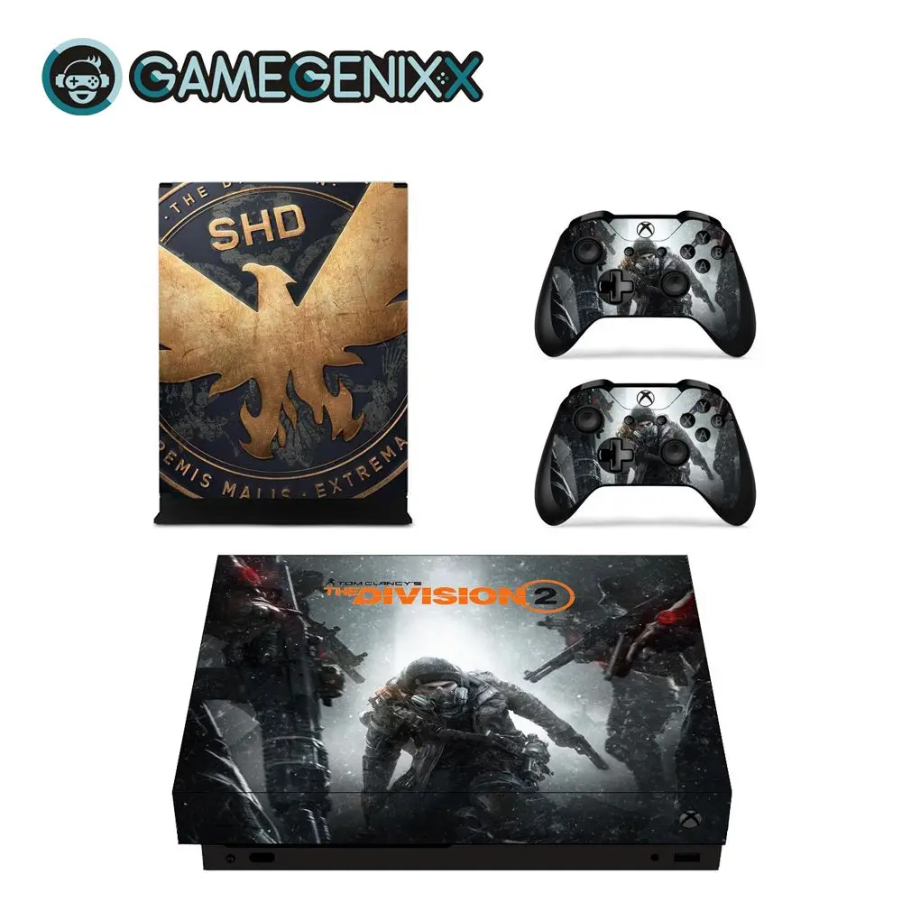 GAMEGENIXX виток винилопласта с наклейкой для консоли Xbox One X и 2 контроллера-деление 2 - Цвет: Division 2