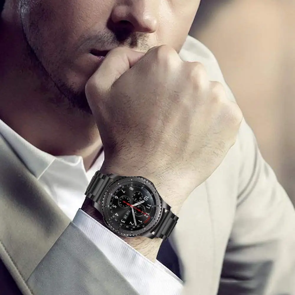 18 мм 20 22 ремешок из нержавеющей стали для Samsung Gear S3/Sport/S2 металлический Galaxy watch 42 46