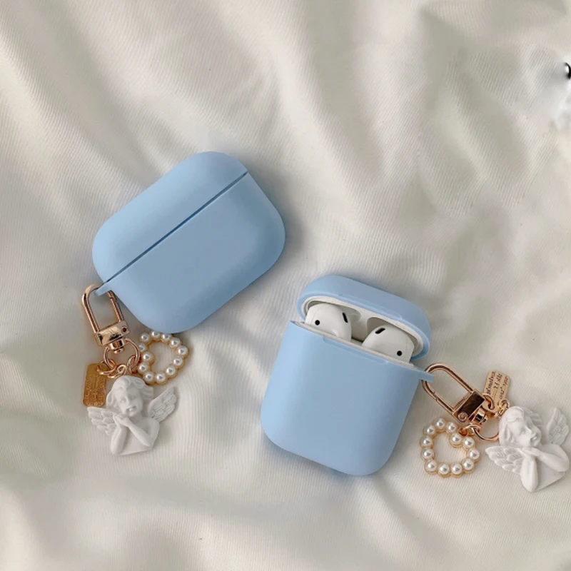 Для AirPods чехол 2 Чехол для девочек с милым сердечком и Жемчужное животное брелок