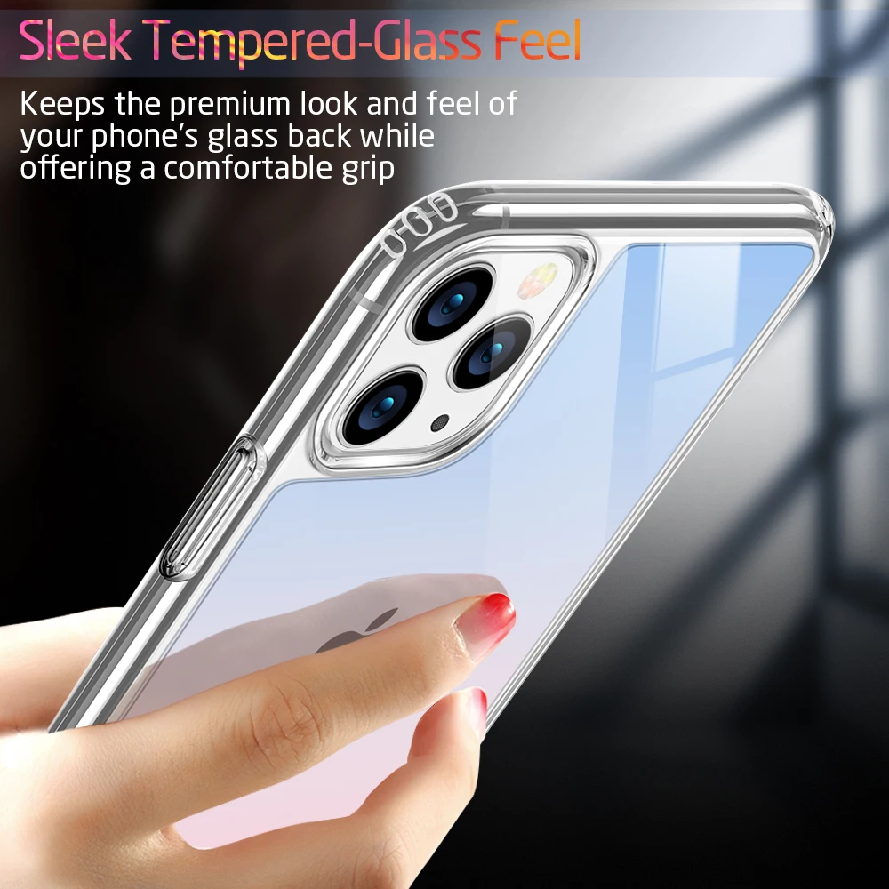 ESR Tempered Glass Case for iPhone 11 11Pro Max Shockproof Luxury Bumper Case for iPhone 11 Pro Max Mirror Cover Glass Cases