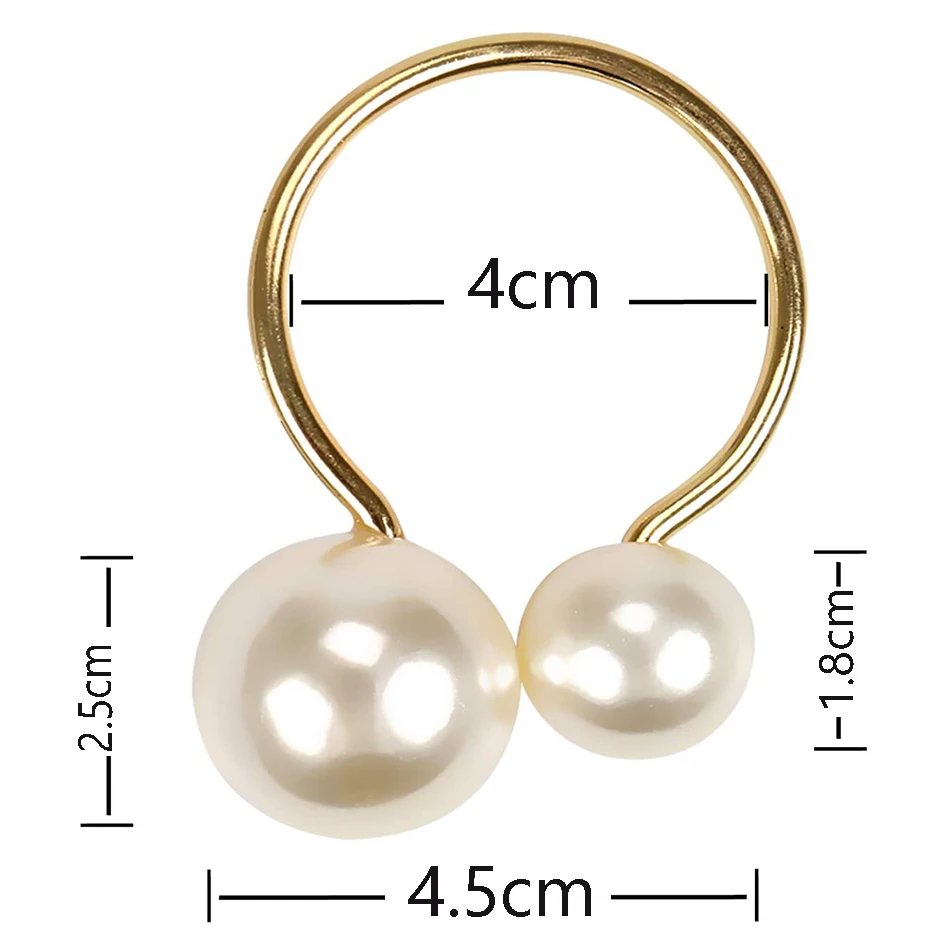 6PCS Highlighted Pearls Napkin Rings Wedding Napkin Holder U-Shaped Buckle for Festival Dining Room Dinner Table Decor napkin ring christmas napkin holder towel and napkin holder