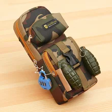 

camouflage Zipper Oxford Pencil Case Stretch Double Layer Large Capacity Stationery Pen Box Cute Pencilcase Storge Kids School