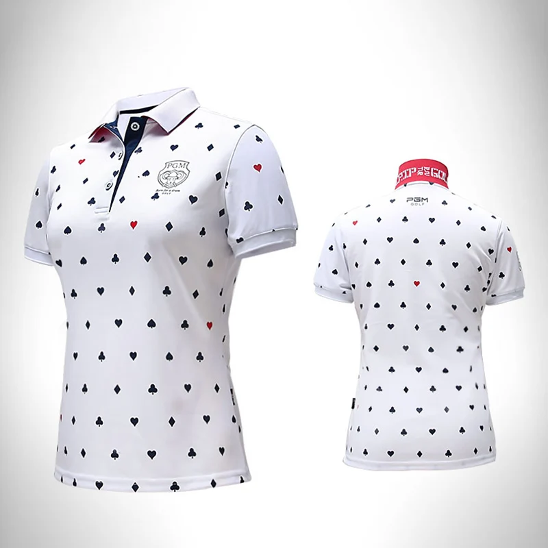 PGM Golf Shirt Woman Summer Outdoor Sport Short Sleeve Clothes T-shirts Clothes Golf Apparel