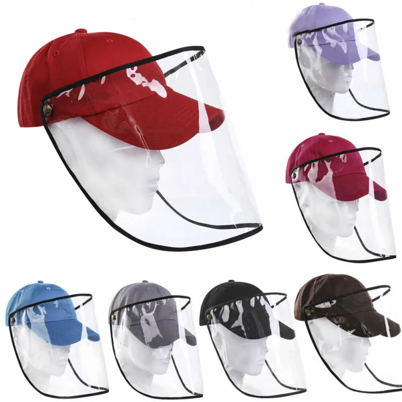

Anti-Spray Visor Hat With Protective Transparent Mask Spray-proof Dust-proof Sun Visor Flip-Up Cap Unisex Casual Hats Outside