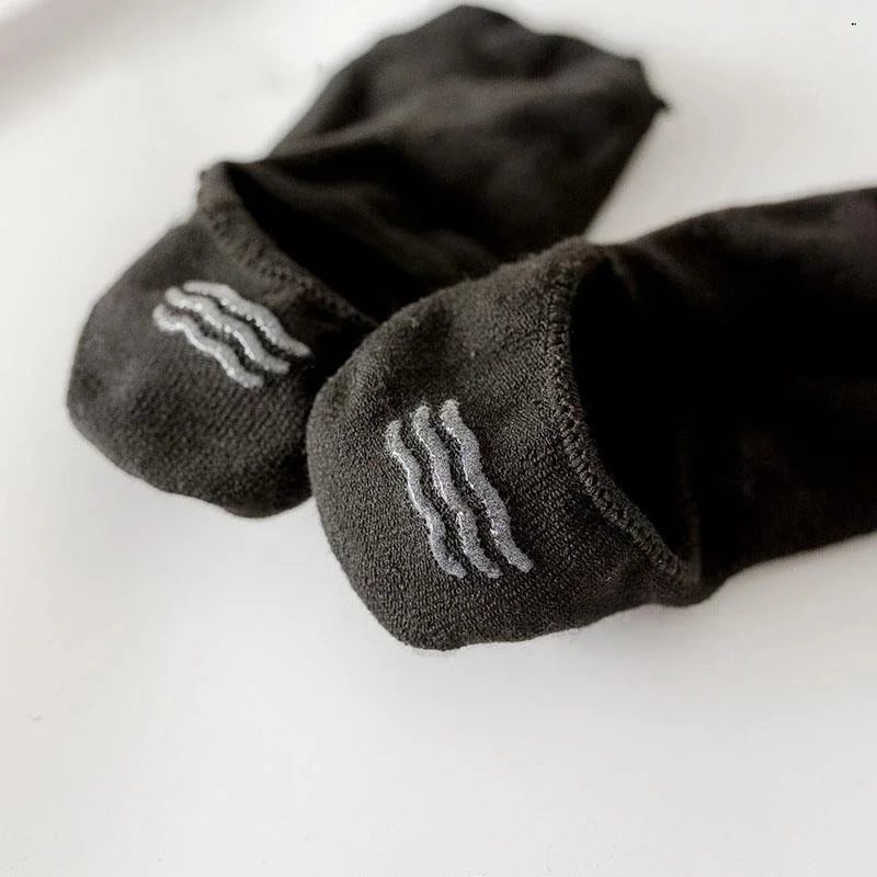 Calcetines invisibles antideslizantes de silicona para hombre, calcetín  tobillero de algodón suave, informal, Color sólido, 5 pares