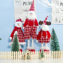 Длинноногая кукла, тканевый плед, игрушечные Санта-клаусы, Музыкальная кукла, Рождественская декоративная кукла, ткань, праздничный подарок для детей, Juguete de navidad# J