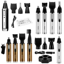 4 in 1 Men Cutter Beard Shaver Face Eyebrow Nose Hair Removal Device Portable Rechargeable Nose Ear Hair Trimmer Set Wireless