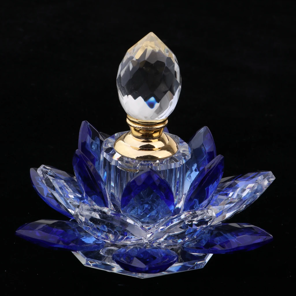 Blue 5ml Crystal Vintage Perfume EMPTY Bottles Lotus Flower Lady Favor