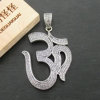 

APDGG 35x45mm Vintage Antique Silver plated cubic zircon CZ Paved Connector Charms necklace pendant Jewelry DIY