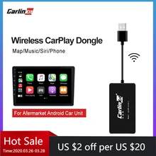 Carlinkit usb carplay dongle/android auto para android carro multimídia jogador iphone android telefone sem fio autokit preto