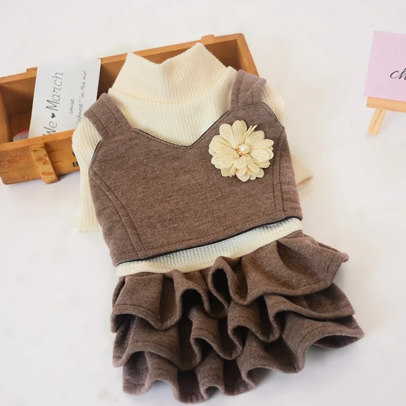 

Small Pet Dog Cat Wool Dress Pet Hoodie Jumpsuit Pet Dog Coat Puppy Jacket Autumn Clothes Apparel 4 Sizes 2 Colours