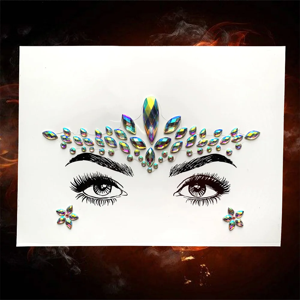 DIY Алмазная вспышка-наклейка для глаз, блестящий декор для лица, вечерние украшения для лба, бровей, глаз, косметика, простые в использовании инструменты для макияжа - Цвет: QBL185