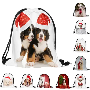 

Christmas bunch pocket Denim Unisex bag Portable travel backpack Satchel Rucksack Bundle Pocket Dropship T809