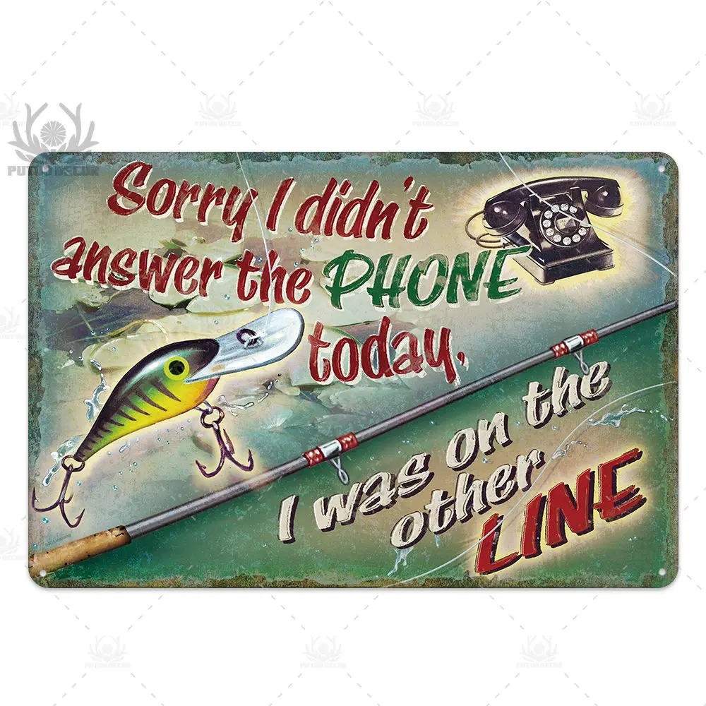 Декор для рыбалки, винтажный оловянный знак, ретро металлический знак, Настенный декор для озера, коттеджный домик, подарок для рыбалки, металлическая пластина - Цвет: TH3797