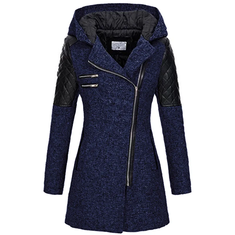 Fashion Long Sleeve Hooded Trench Coat 2020 Autumn Black Zipper Plus Size 5XL Velvet Women Overcoat Clothes | Женская одежда